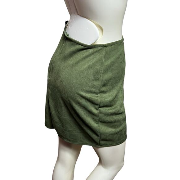 Windsor Green Suede-Like High-Waisted Skirt - Size L - Picture 3 of 10